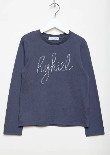 Sonia Rykiel Shine LS Tee Shirt w/ Cursive Logo