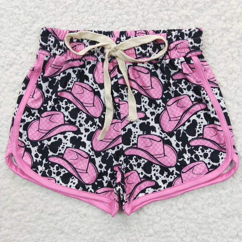 SS0091 Baby Girl Western Hats Summer Running Shorts