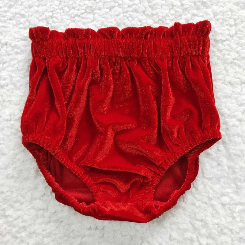 SS0103 Baby Girl Red Velvet Bummie Shorts