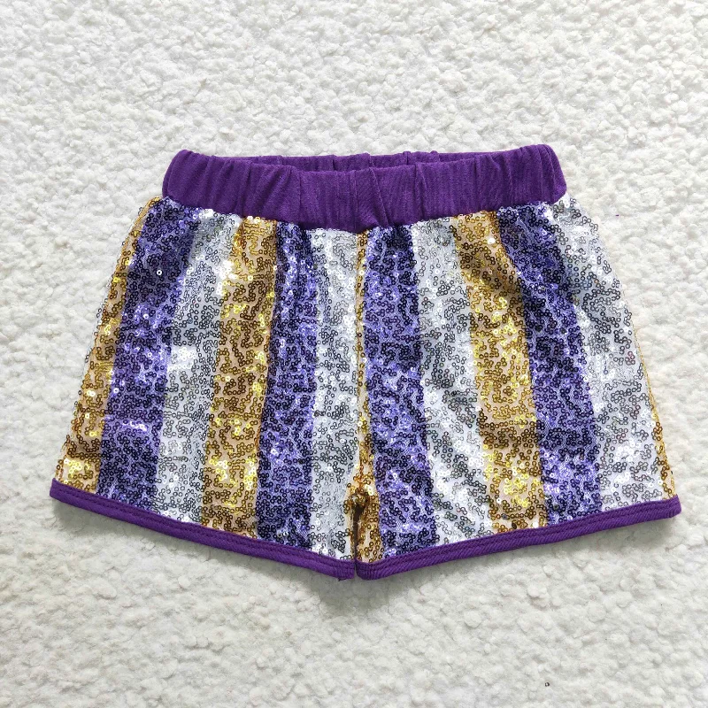 SS0115 Baby Girl Sequins Stripes Shorts