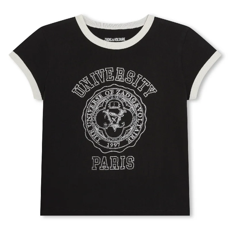 University Paris Ringer T-shirt - Black