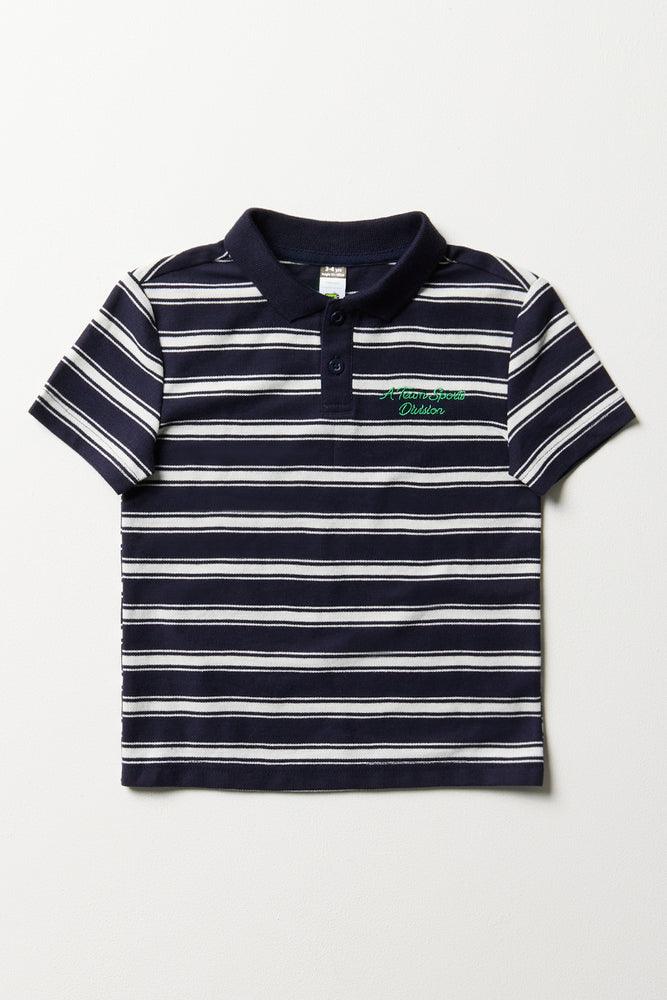 Stripe Short Sleeve Golfer Multi