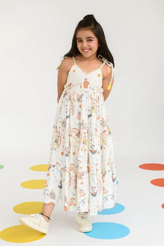 Sylvan Trail- Strappy Tiered Dress For Girls