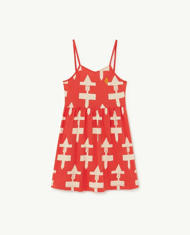 The Animals Observatory Otter Kids Dress - Red