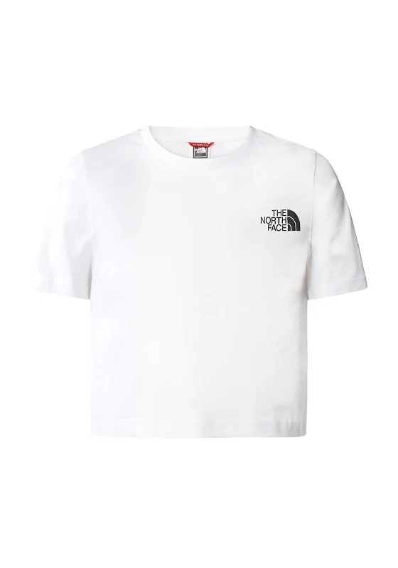 The North Face Girls Simple Dome Short Sleeve Crop Tee, White