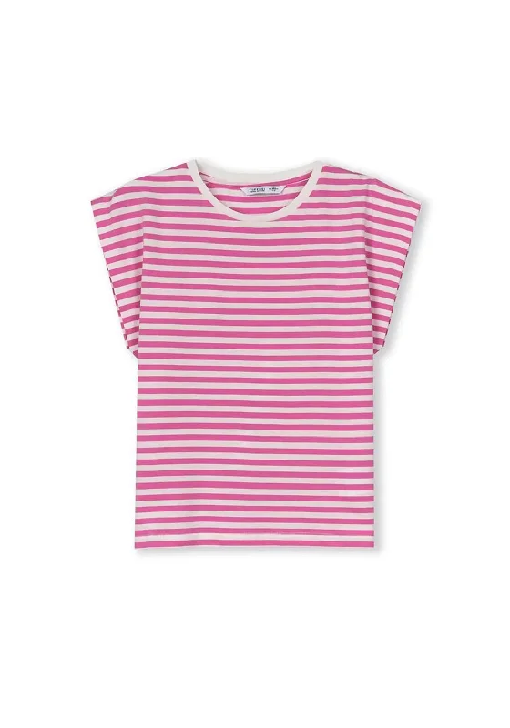 Tiffosi Girl Clave Stripe Short Sleeve Tee, Pink