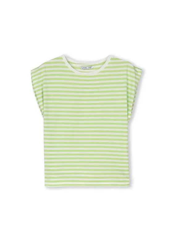 Tiffosi Girl Clave Stripe Short Sleeve Tee, Green