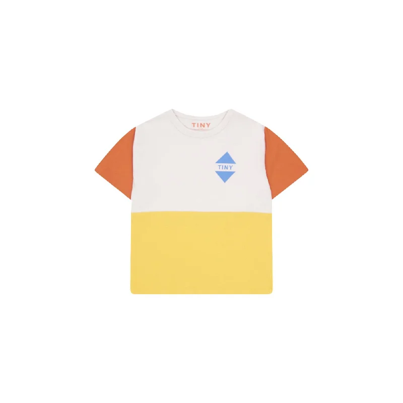 Tiny Cottons - Colour Block tee - mauve & yellow