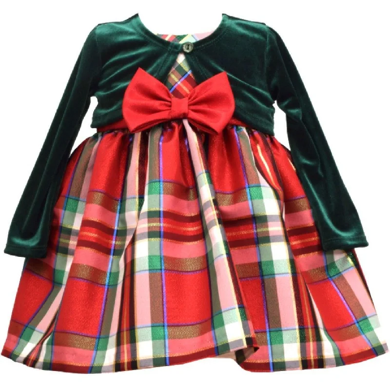 Baby Girls Christmas Plaid Cardigan Dress