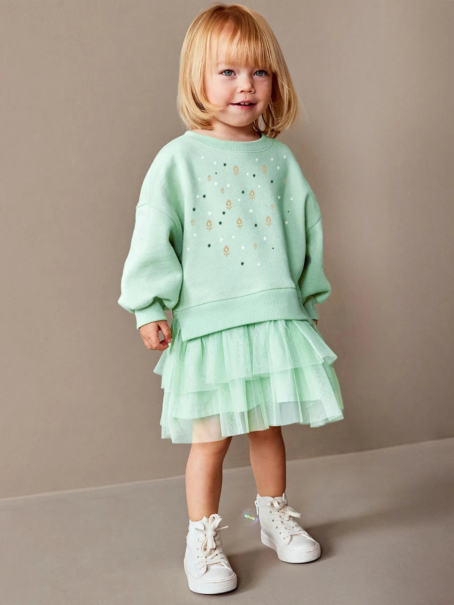 Girls Mint Tulle Jumper Dress