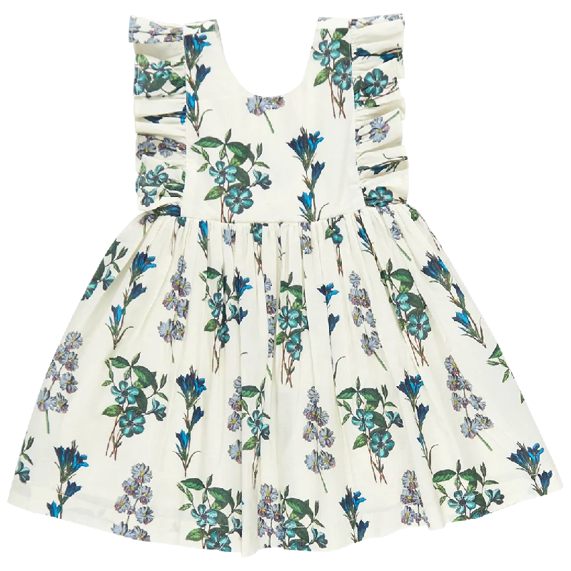 Girls Marceline Dress - Blue Botanical