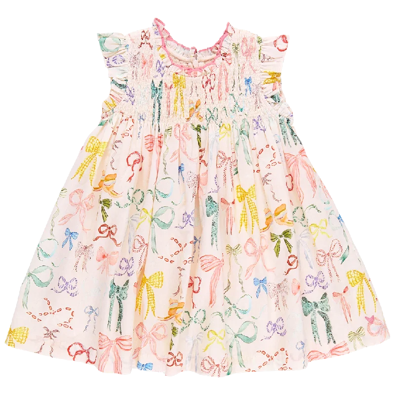 Girls Stevie Dress - Watercolor Bows