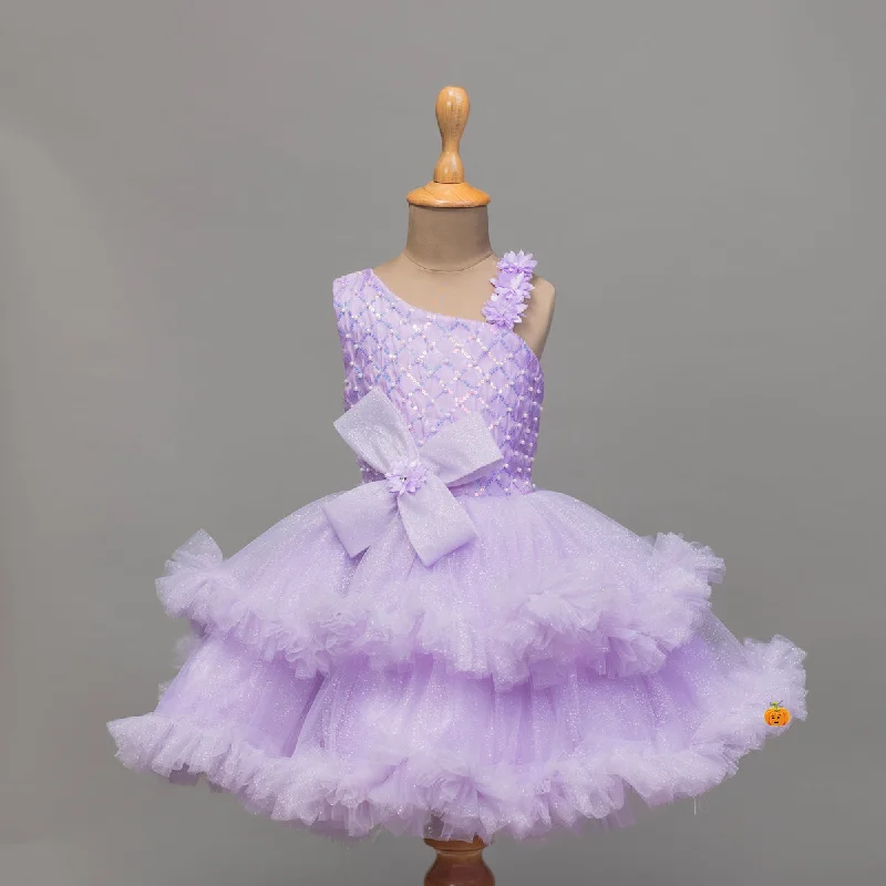 Purple Layered Girls Frock