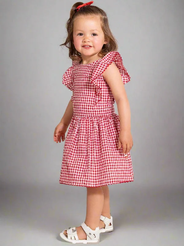 Red Gingham Lace Dress & Bloomers