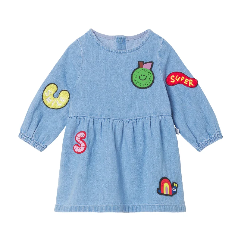 Stella McCartney Baby Girl Denim Dress w/ Badges