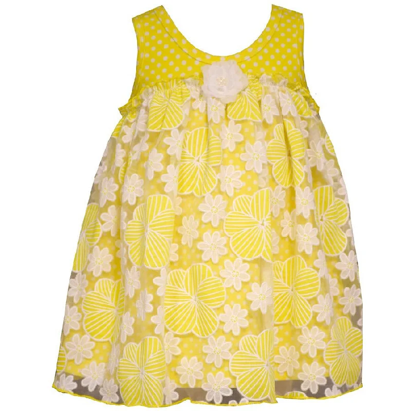 Bonnie Jean Baby Yellow Daisy Tulle Dress  6-9 months